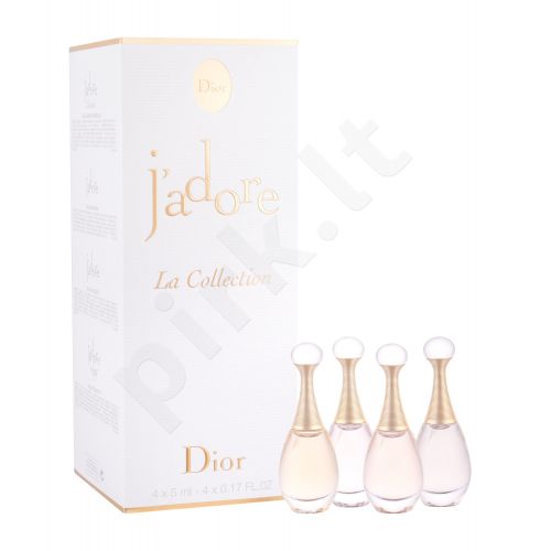 Christian Dior Mini Set 4, rinkinys kvapusis vanduo moterims, (EDP J´adore 5 ml + EDP J´adore Absolue 5 ml + EDP J´adore in Joy 5 ml + EDP J´adore 5 ml)