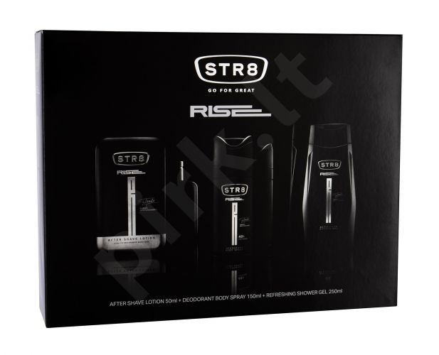 STR8 Rise, rinkinys losjonas po skutimosi vyrams, (losjonas po skutimosi 50 ml + dezodorantas 150 ml + dušo želė 250 ml)