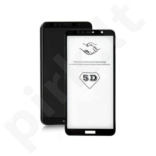Qoltec Grūdintas stiklas Ekrano apsauga Huawei Y6 2018 | 5D | Black