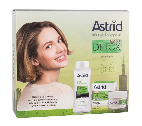 Astrid Citylife Detox, rinkinys dieninis kremas moterims, (Day Care 50 ml + Micelar Water 3in1 400 ml)