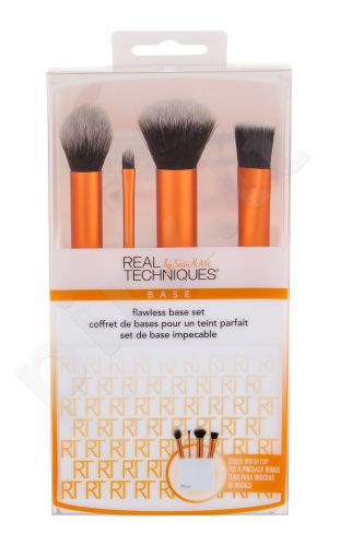 Real Techniques Base, Brushes, rinkinys šepetėlis moterims, (Brush for Contouring 1 pc + Brush for Details 1 pc + Brush for kompaktinė pudra 1 pc + Make-up Brush 1 pc + Stand 1 pc)