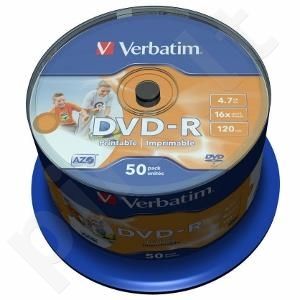 DVD-R Verbatim [ cake box 50 | 4.7GB | 16x | spausdinimui Wide ]