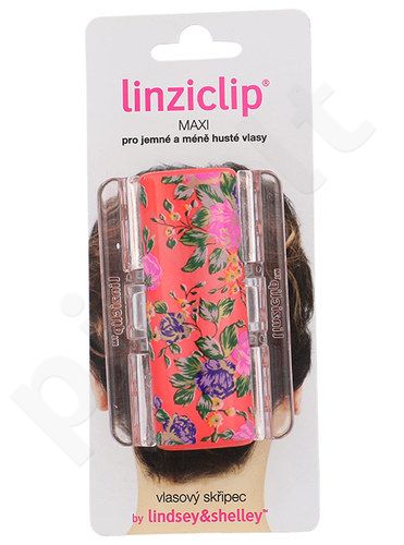 Linziclip Maxi, plaukų Clip moterims, 1pc, (Jazzy Red Bloom)