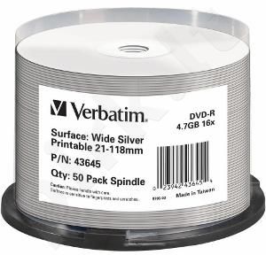 DVD-R Verbatim [ spindle 50 | 4,7GB | 16x | WIDE SILVER INKJET PRINTABLE