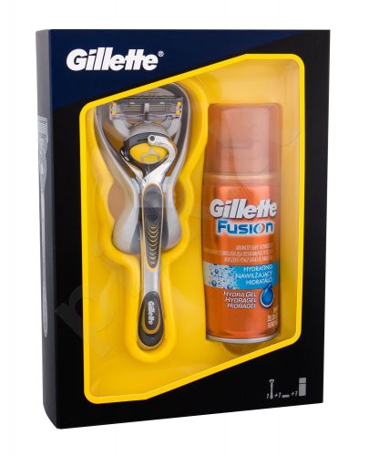 Gillette Fusion Proshield, rinkinys skutimosi peiliukai vyrams, (Shaver With a Single Head 1 pc + Soothing želė Fusion Hydrating 75 ml)