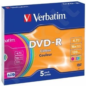 DVD-R Verbatim [ slim jewel case 5 | 4.7GB | 16x | Colour ]