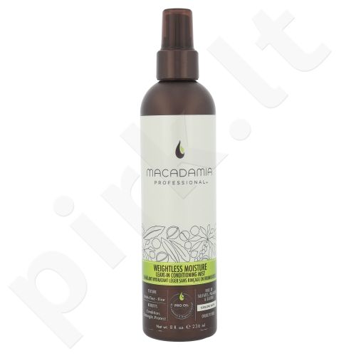 Macadamia Professional Weightless Moisture, Leave-In Conditioning Mist, kondicionierius moterims, 236ml