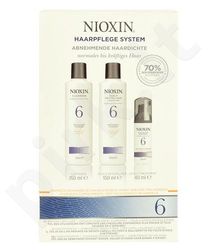Nioxin System 6, rinkinys šampūnas moterims, (150ml System 6 prausiklis šampūnas + 150ml System 6 Scalp Revitaliser kondicionierius + 40ml System 6 Scalp Treatment)