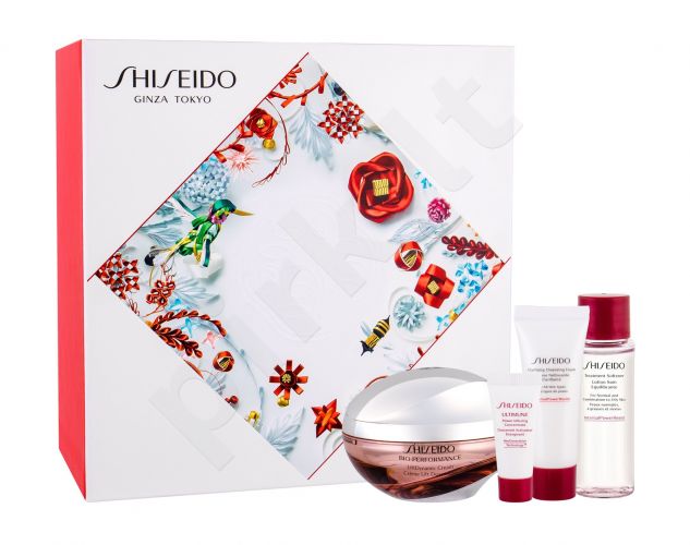 Shiseido LiftDynamic Cream, Bio-Performance, rinkinys dieninis kremas moterims, (Daily Facial Care 50 ml + Facial Serum ULTIMUNE 5 ml + Clarifying Cleansing Foam 15 ml + Treatment Softener 30 ml)