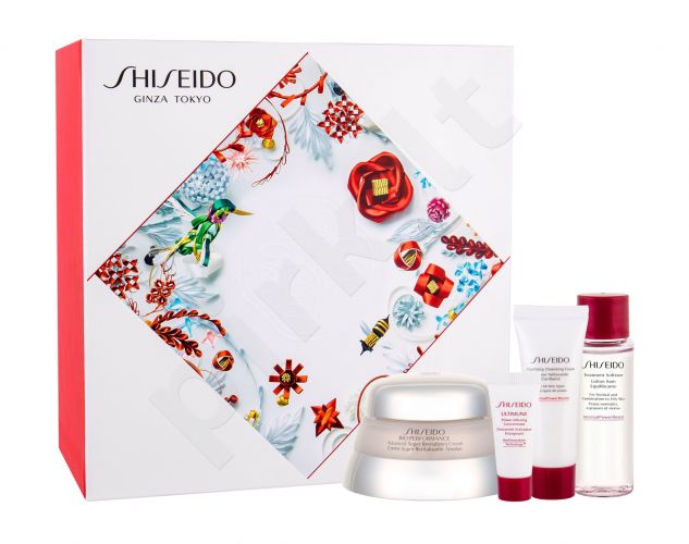 Shiseido Advanced Super Revitalizing, Bio-Performance, rinkinys dieninis kremas moterims, (Daily Facial Care 50 ml + Facial Serum ULTIMUNE 5 ml + Clarifying Cleansing Foam 15 ml + Treatment Softener 30 ml)