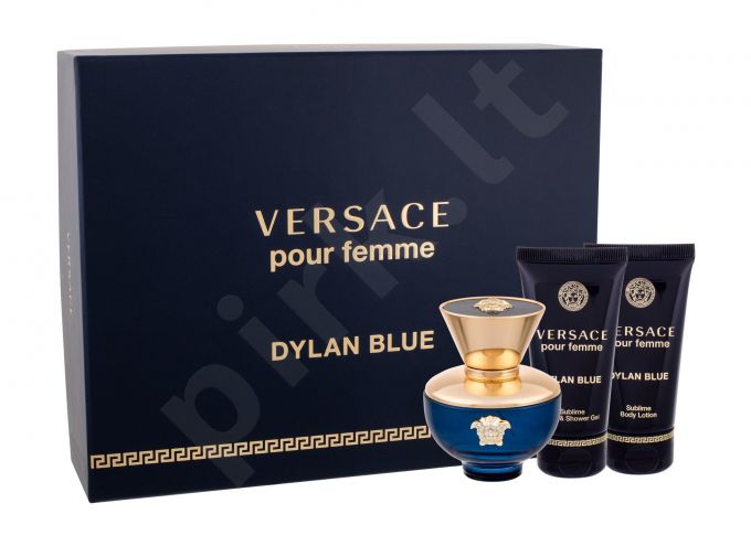 Versace Dylan Blue, Pour Femme, rinkinys kvapusis vanduo moterims, (EDP 50 ml + kūno losjonas 50 ml + dušo želė 50 ml)
