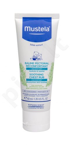 Mustela Bébé, Soothing Chest Rub, kūno balzamas vaikams, 40ml