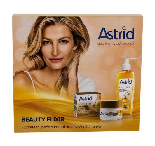 Astrid Beauty Elixir, rinkinys dieninis kremas moterims, (Anti-Wrinkle Daily Facial kremas 50 ml + Silk Cleansing Facial Oil 145 ml)