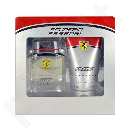 Ferrari Scuderia Ferrari, rinkinys tualetinis vanduo vyrams, (EDT 75ml + 150ml dušo želė)