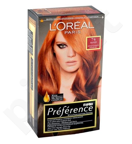 L´Oréal Paris Préférence, Féria, plaukų dažai moterims, 1pc, (74 Mango)