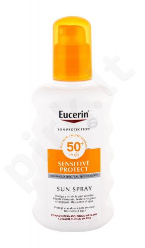 Eucerin Sun Sensitive Protect, Sun Spray, Sun kūno losjonas moterims ir vyrams, 200ml
