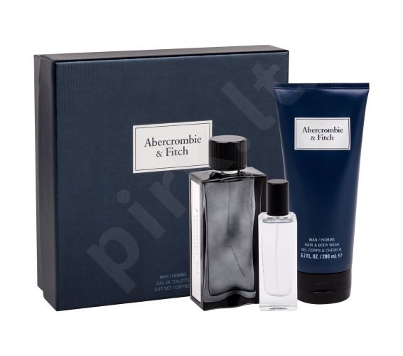 Abercrombie & Fitch Blue, First Instinct, rinkinys tualetinis vanduo vyrams, (EDT 100 ml + EDT 15 ml + dušo želė 200 ml)