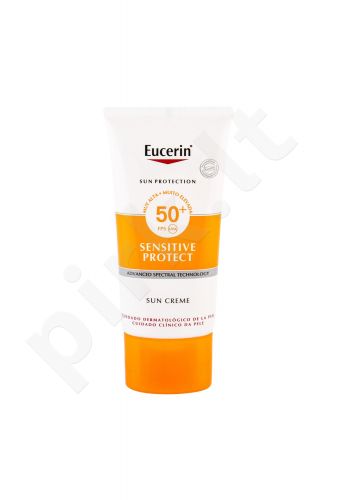 Eucerin Sun Sensitive Protect, Sun Creme, veido apsauga nuo saulės moterims ir vyrams, 50ml