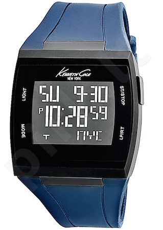 Laikrodis KENNETH COLE - DIGITAL TOUCHSCREEN chronografas vyriškas BLACK STRAP BLUE