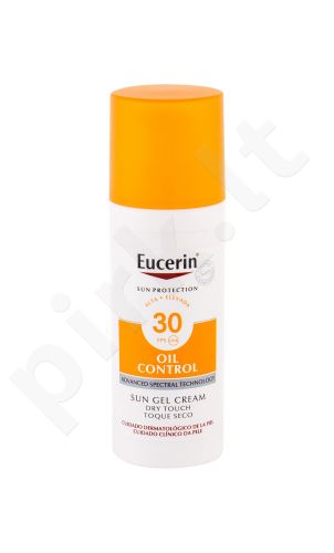 Eucerin Sun Oil Control, Sun Gel Dry Touch, veido apsauga nuo saulės moterims ir vyrams, 50ml