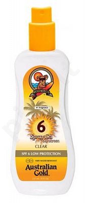 Australian Gold Sunscreen purškiklis gelis SPF6, kosmetika moterims, 237ml