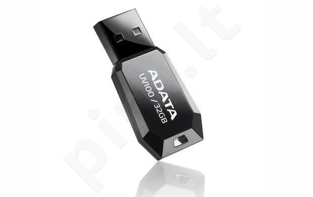 Atmintukas Adata DashDrive UV100 32GB Juodas, Slim design: storis vos 5.8mm