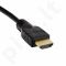 4World Kabelis HDMI - HDMI Greita sparta su Ethernet (v1.4), 3D, HQ, BLK, 1m