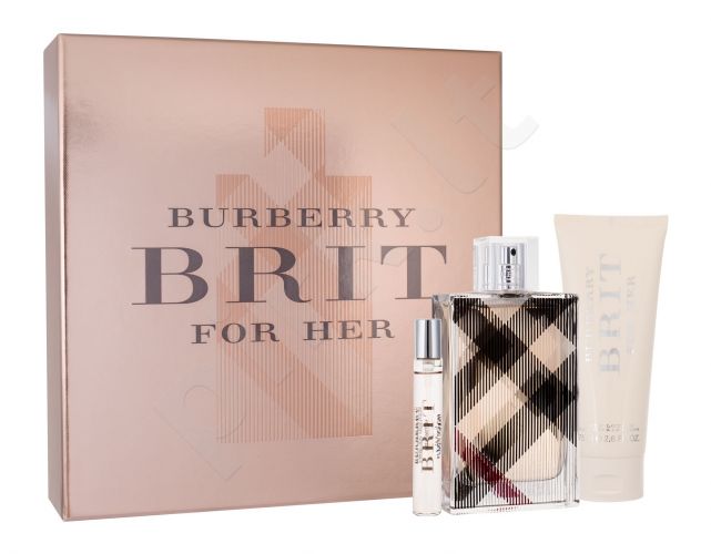 Burberry Brit for Her, rinkinys kvapusis vanduo moterims, (EDP 100 ml + EDP 7,5 ml + kūno losjonas 75 ml)