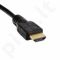 4World Kabelis HDMI - HDMI Greita sparta su Ethernet (v1.4), 3D, HQ, BLK, 20m