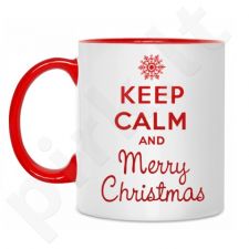 Puodelis "Keep calm Merry Christmas"
