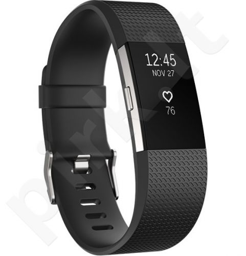 Fitbit Charge 2 Black Silver - Large