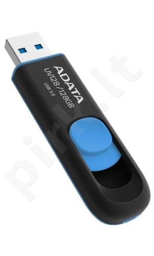 Atmintukas Adata UV128 128GB USB3, Be dangtelio, Ištraukiamas, Juodai mėlynas