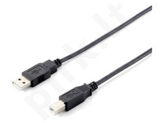 Equip USB 2.0 kabelis AM- BM 1.8m juodas dvigubo ekranavimo