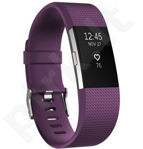 Fitbit Charge 2 Plum Silver - Small
