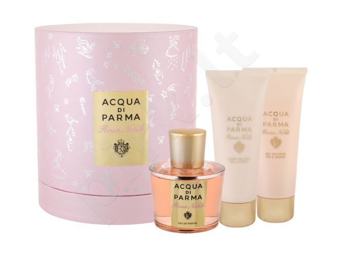 Acqua di Parma Rosa Nobile, rinkinys kvapusis vanduo moterims, (EDP 100 ml + dušo želė 75 ml + kūno kremas 75 ml)