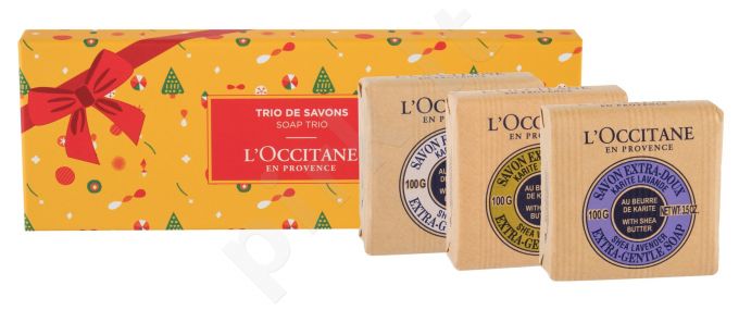 L´Occitane Shea Butter, rinkinys Bar muilas moterims, (Gentle muilas 100 g + Gentle muilas Verveine 100 g + Gentle muilas Lavender 100 g)