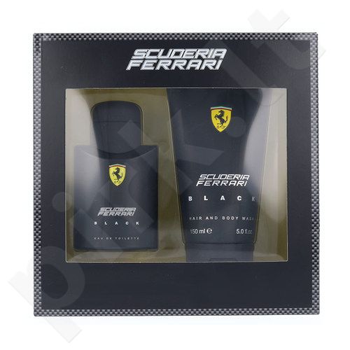 Ferrari Scuderia Ferrari Black, rinkinys tualetinis vanduo vyrams, (EDT 75ml + 150ml dušo želė)