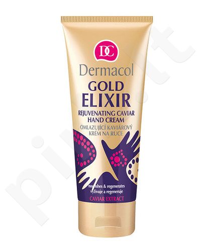 Dermacol Gold Elixir, Rejuvenating Caviar Hand Cream, rankų kremas moterims, 75ml