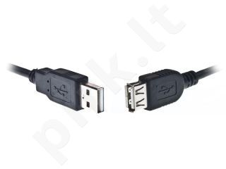 Gembird AM-AF kabelis, ilgintuvas USB 2.0 3M Nikelio galai juodas