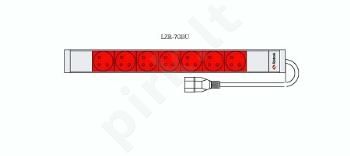 Fideltronik maitinimo filtras, 7 lizdų, rack 19'', 1U, kištukas IEC320