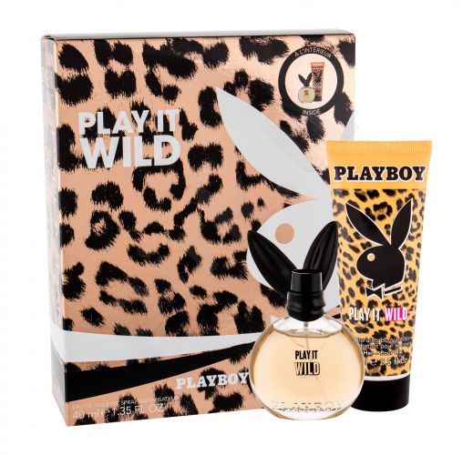 Playboy Play It Wild For Her, rinkinys tualetinis vanduo moterims, (EDT 40 ml + kūno losjonas 75 ml)
