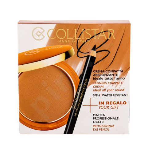 Collistar Tanning Compact Cream, rinkinys kompaktinė pudra moterims, (kremas kompaktinė pudra 9 g + akių kontūrų priemonė 0,80 g), (2 Bahamas)