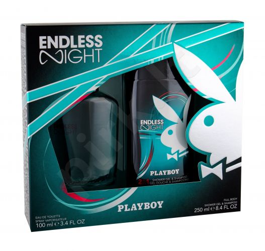Playboy Endless Night, rinkinys tualetinis vanduo vyrams, (EDT 100 ml + dušo želė 250 ml)