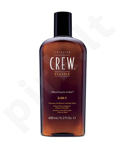 American Crew 3-IN-1 Shampoo, Conditioner & Body Wash, šampūnas vyrams, 250ml