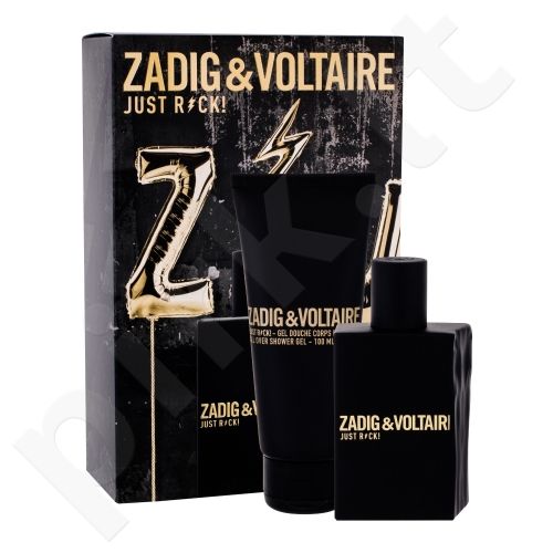 Zadig & Voltaire Just Rock!, rinkinys tualetinis vanduo vyrams, (EDT 50 ml + dušo želė 100 ml)