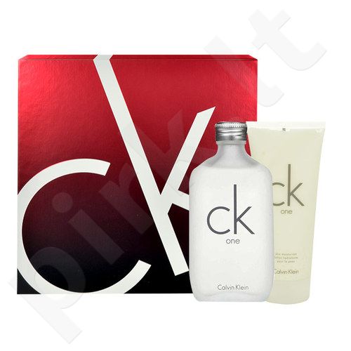 Calvin Klein CK One, rinkinys tualetinis vanduo moterims ir vyrams, (EDT 200ml + 200ml kūno pienelis)