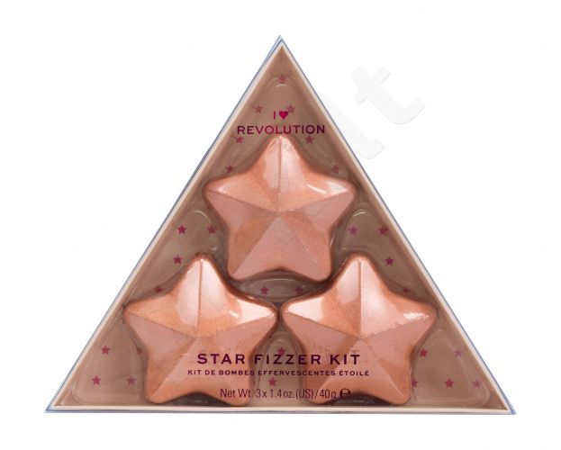 Makeup Revolution London Star Fizzer, I Heart Revolution, rinkinys vonios putos moterims, (Star Bath Fizzer 3 x 40 g), (Coconut)