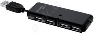 USB šakotuvas iBOX, 4 jungčių, Juodas