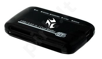 Išorinis kortelių skaitytuvas iBOX 806 USB, Juodas, 6 lizdai