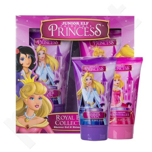 Disney Princess Cinderella, rinkinys dušo želė vaikams, (dušo želė Cinderella 150 ml + kūno losjonas Sleeping Beauty 150 ml)